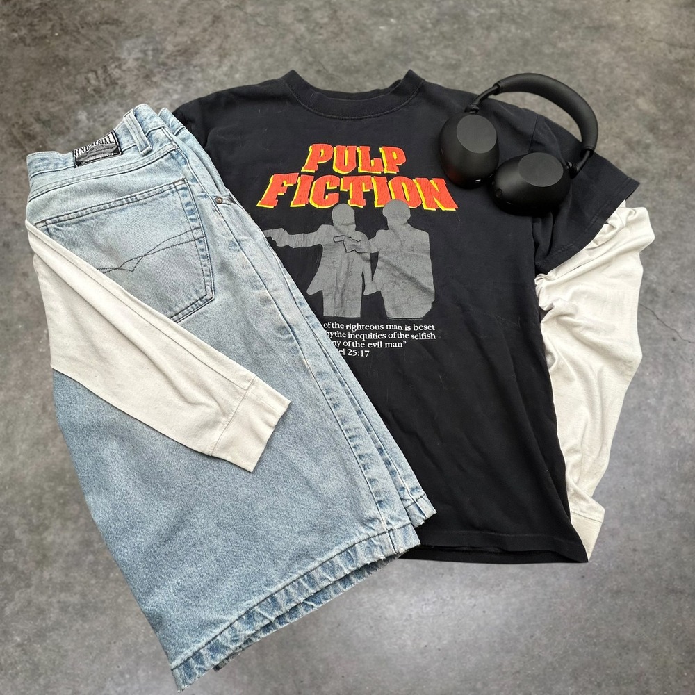 Vintage Pulp Fiction Movie Promo T-Shirt Black 90s Ezekiel 25:17 Graphic XL